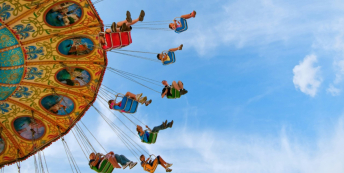 Image of people on a fairground ride